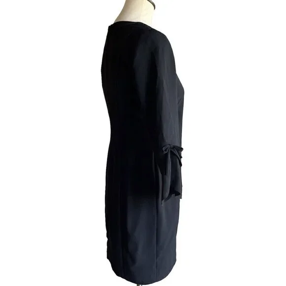 Chelsea28 Womens Black Ruffle Sleeve Bateau neck Shift Dress Size XS - Picture 12 of 16